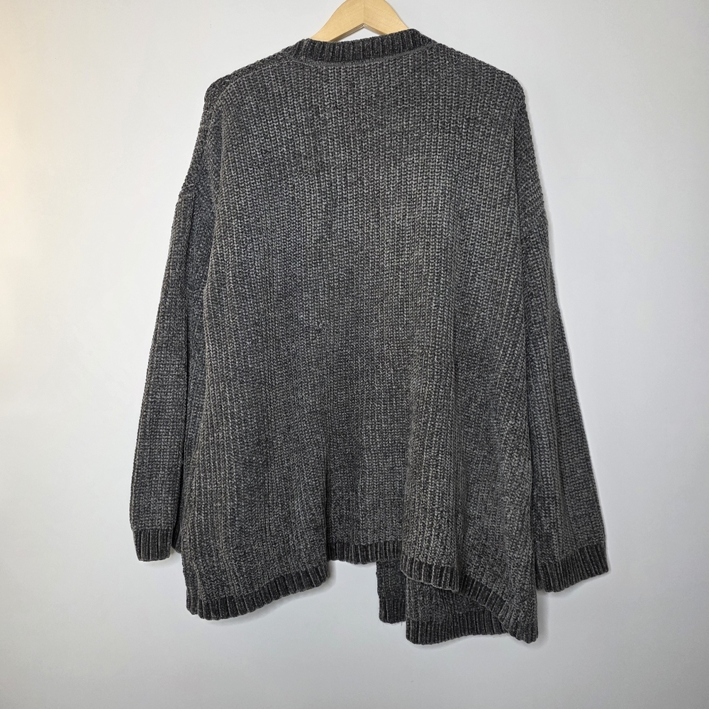 Koolaburra by UGG thick grey chenille oversized pocket front cardigan sweater - Picture 5 of 9